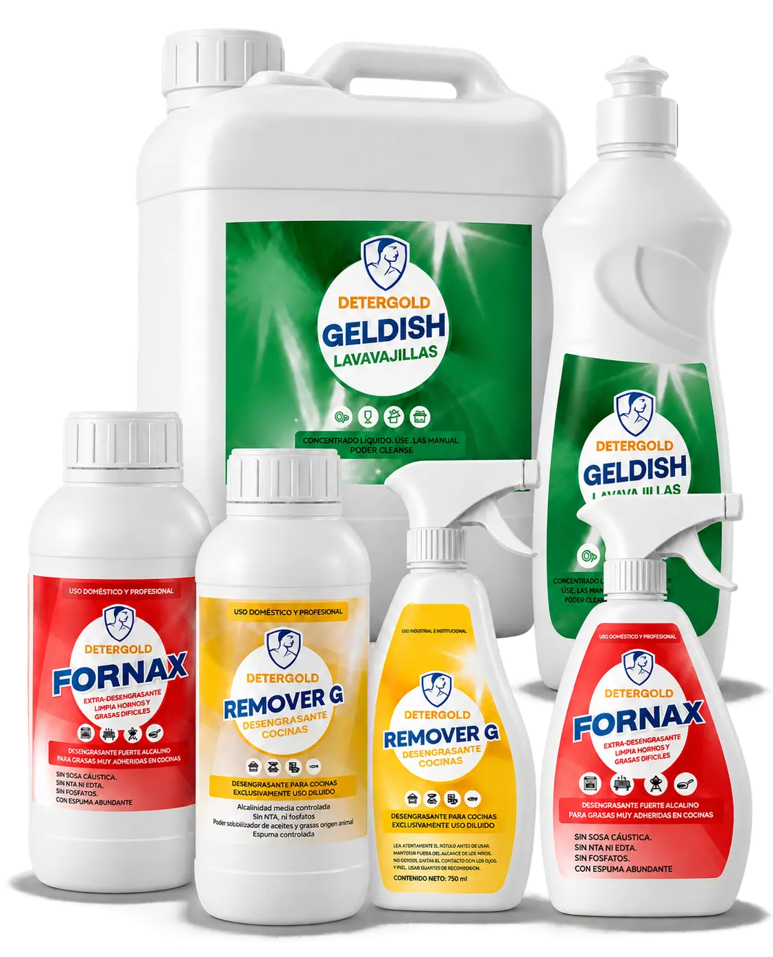 Pack iniciación Hosteleria con GEL-DISH, FORNAX y REMOVER-G y sus aplicadores