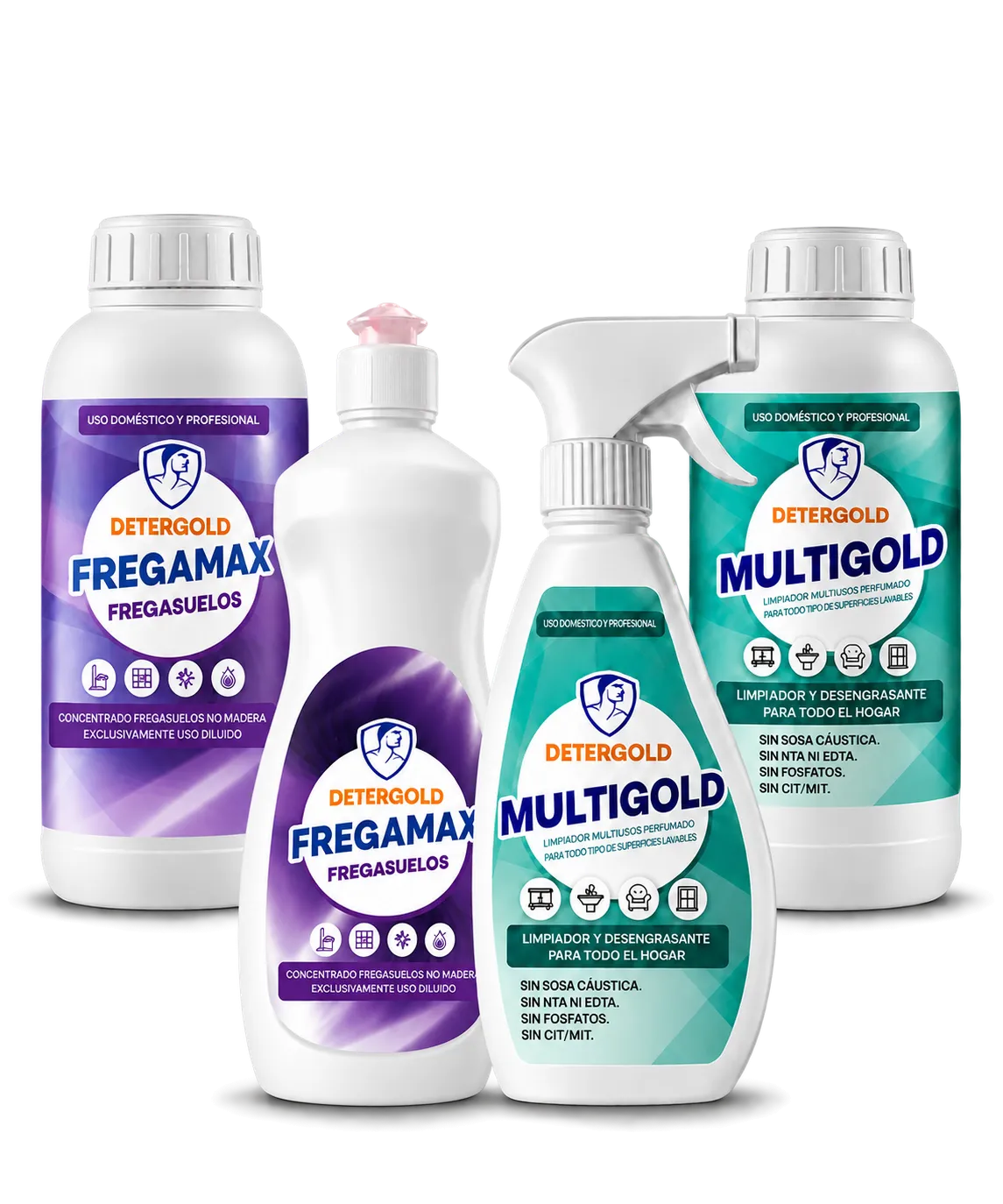 Pack DETERGOLD limpieza hogar con MULTIGOLD y FREGAMAX